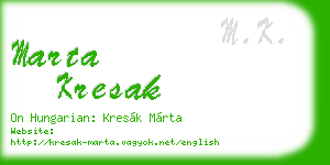 marta kresak business card